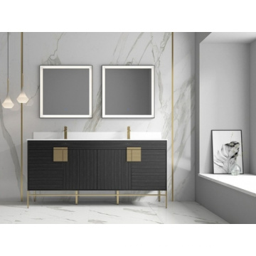 Luxury Wooden Double Sink Mirror Bathroom Vanity Cabinets